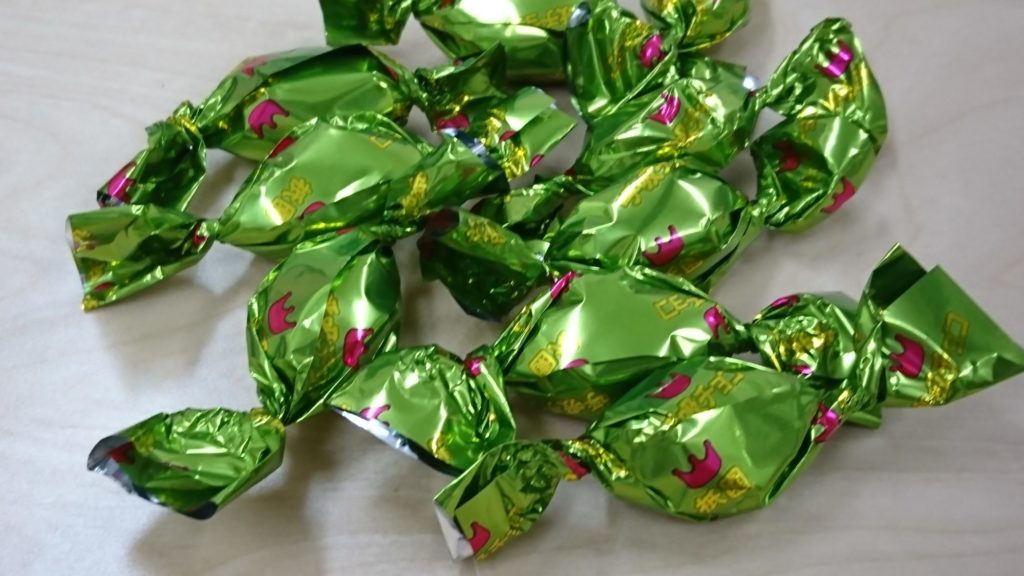 抹茶味の呼吸チョコ