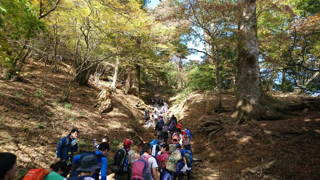 登山客がいっぱいの大山