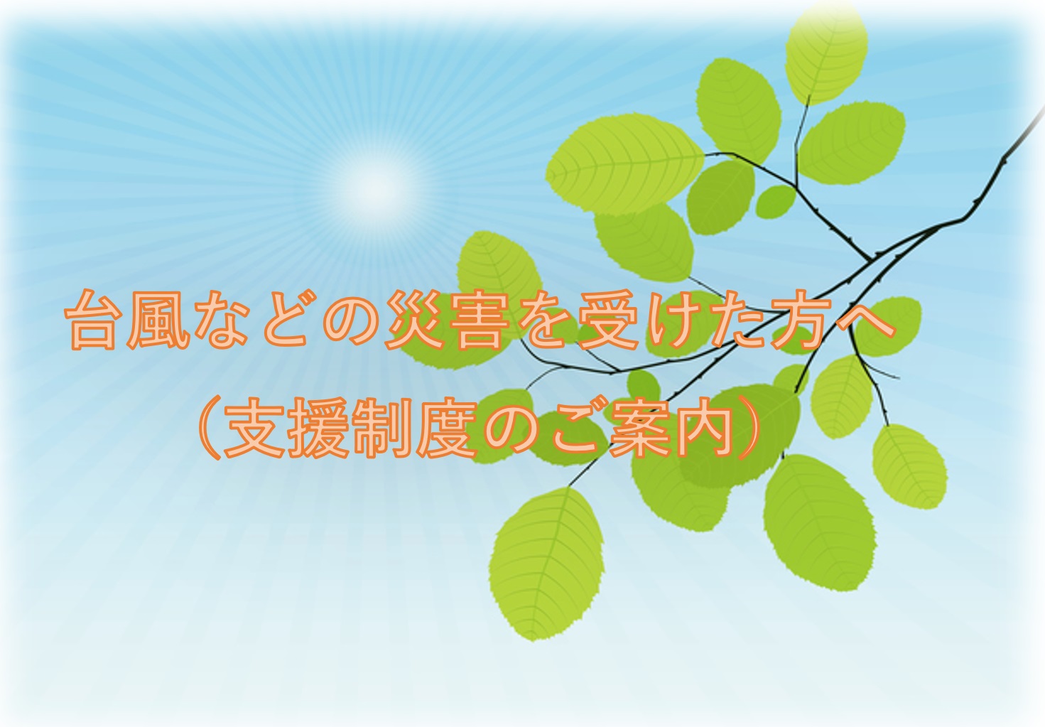 災害時の支援制度について