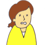 困った表情の４０代の女性（相談者）