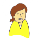 困った表情の４０代の女性の相談者