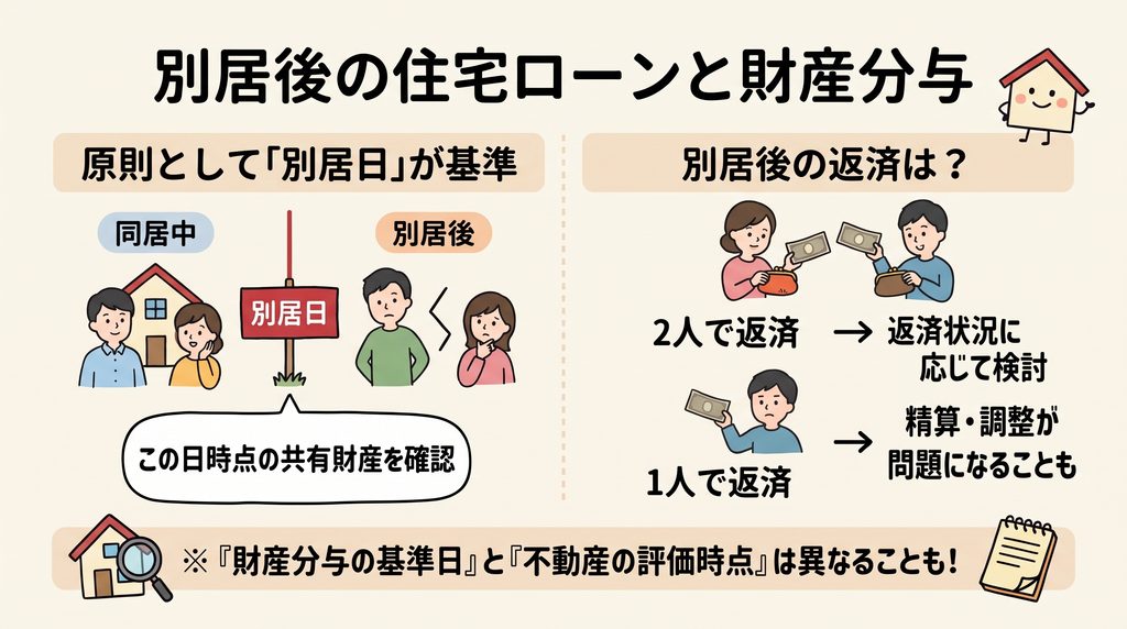 別居後の住宅ローンと財産分与